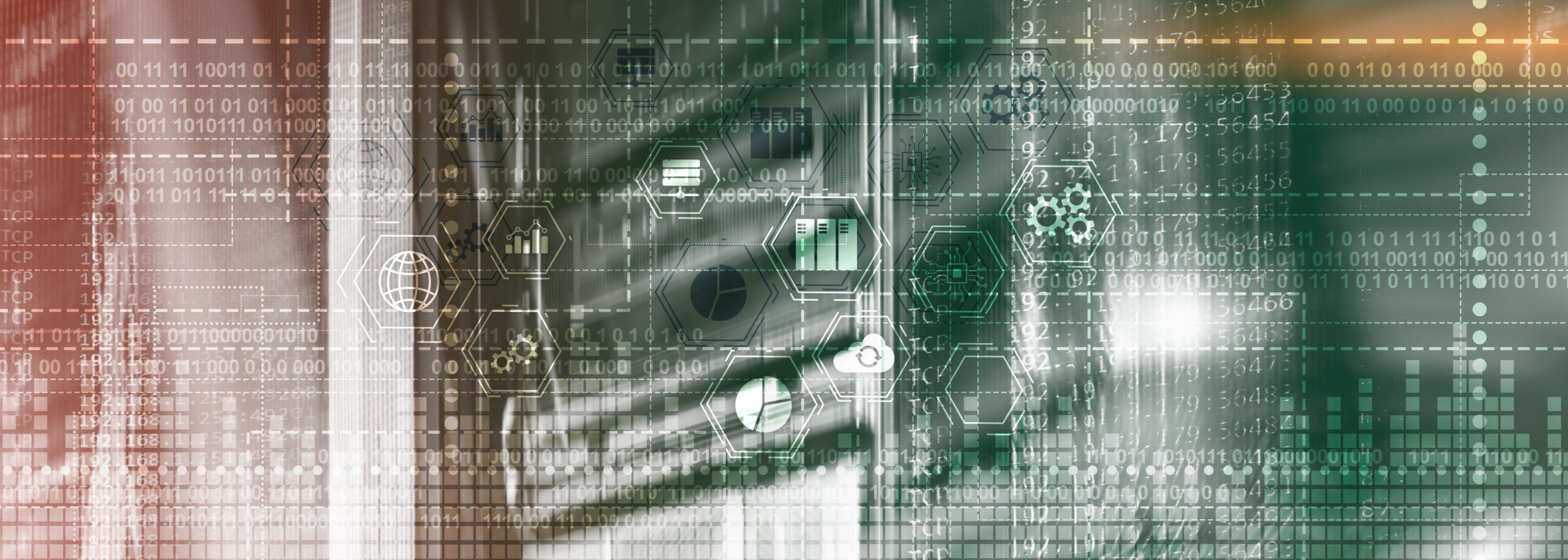 an abstract image of binary code and cyber security